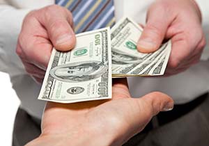 Man counting cash